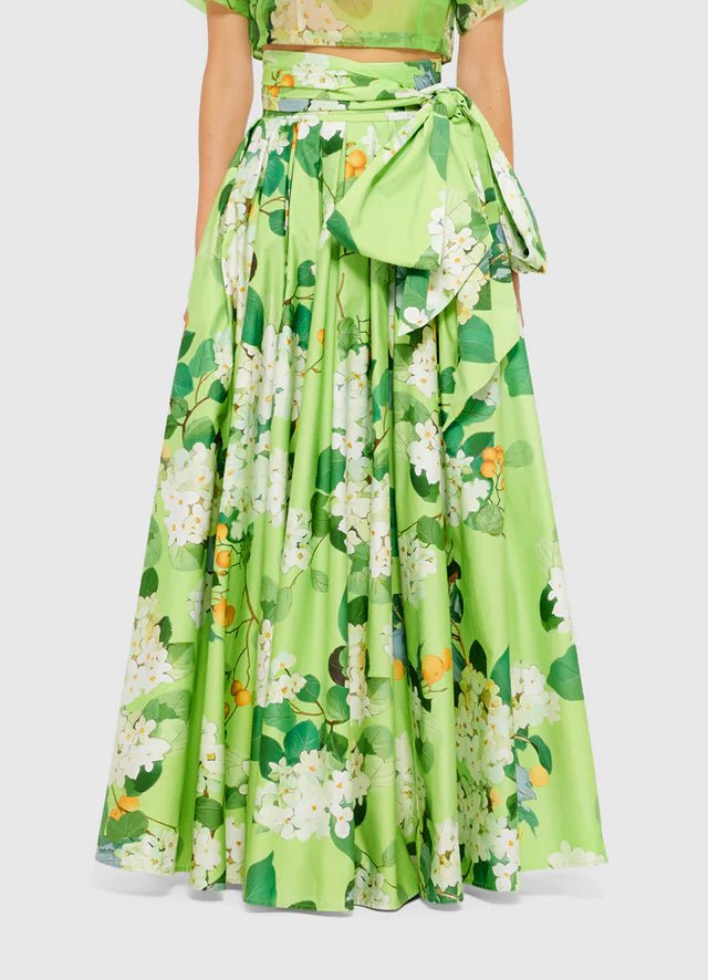 Valerie Maxi Skirt - Hydrangea in Lime - SODA Fashion Haus