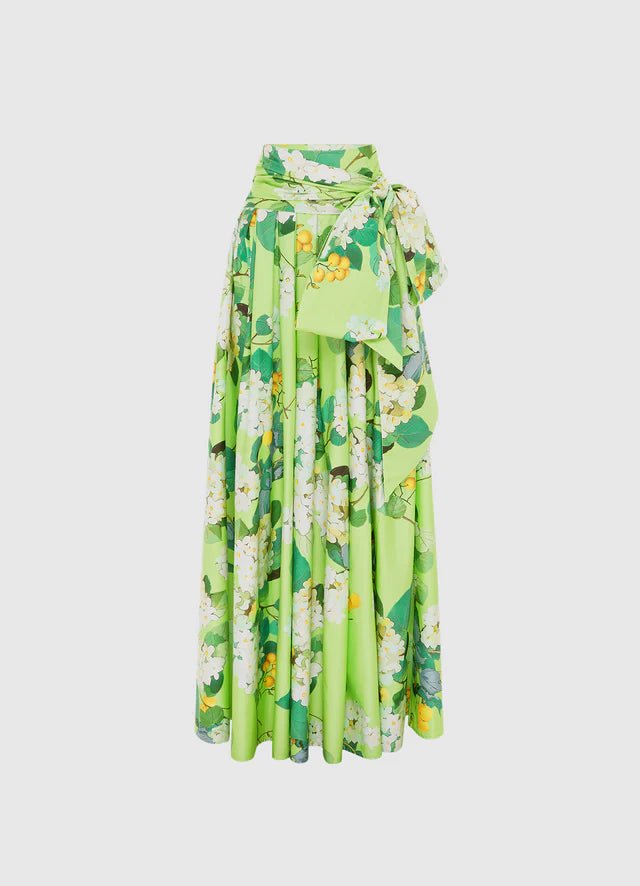 Valerie Maxi Skirt - Hydrangea in Lime - SODA Fashion Haus