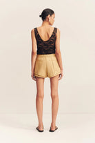 Wallis lace scoop neck tank - black - SODA Fashion Haus