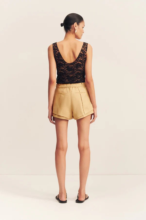 Wellington Double Layer Short - Almond - SODA Fashion Haus