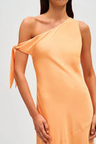 Zhuri Satin Maxi Dress (Tangerine) - SODA Fashion Haus