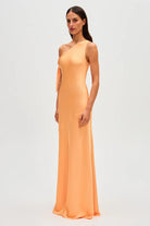 Zhuri Satin Maxi Dress (Tangerine) - SODA Fashion Haus